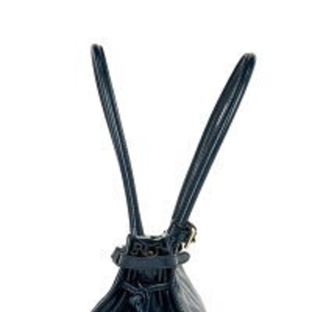 Prada Bonnie Handbag Logo Plate Shoulder Bag Blue Leather - Picture 5 of 8
